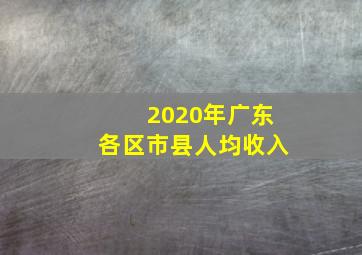 2020年广东各区市县人均收入