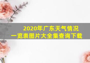 2020年广东天气情况一览表图片大全集查询下载