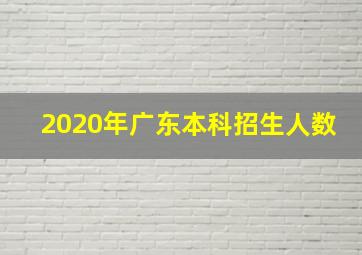 2020年广东本科招生人数