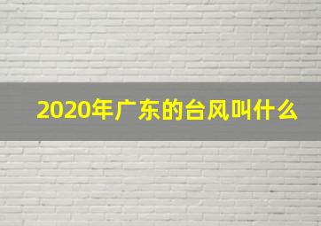 2020年广东的台风叫什么