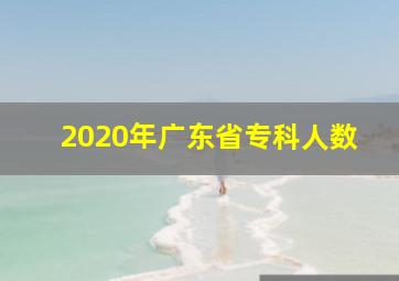 2020年广东省专科人数