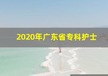 2020年广东省专科护士