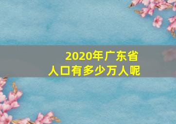 2020年广东省人口有多少万人呢