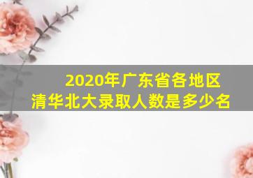 2020年广东省各地区清华北大录取人数是多少名