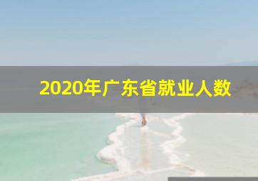 2020年广东省就业人数