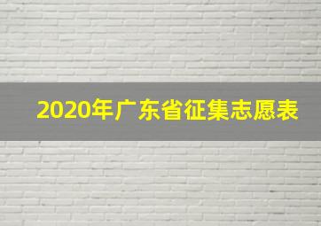 2020年广东省征集志愿表