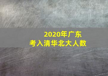 2020年广东考入清华北大人数