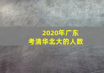 2020年广东考清华北大的人数