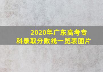 2020年广东高考专科录取分数线一览表图片