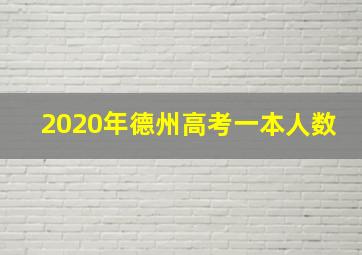 2020年德州高考一本人数