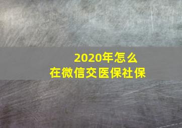 2020年怎么在微信交医保社保