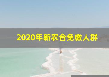 2020年新农合免缴人群