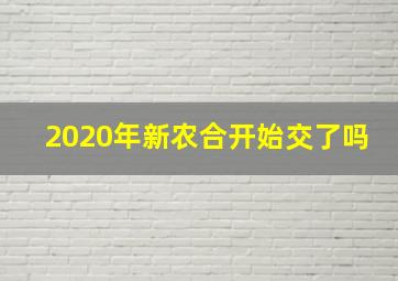 2020年新农合开始交了吗