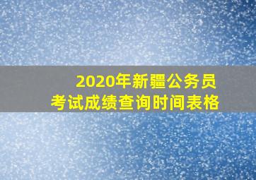 2020年新疆公务员考试成绩查询时间表格