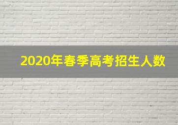 2020年春季高考招生人数