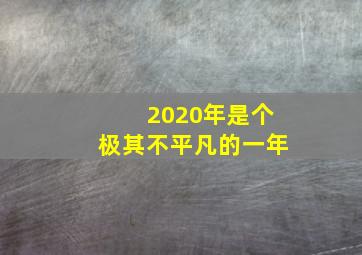 2020年是个极其不平凡的一年