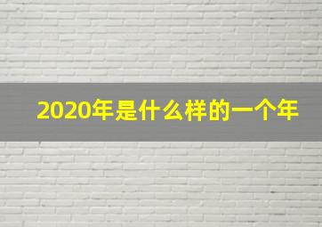 2020年是什么样的一个年