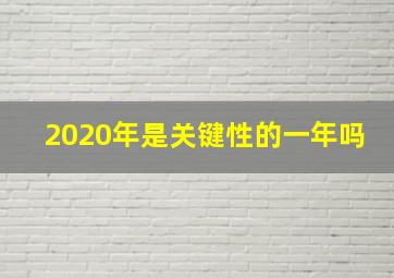 2020年是关键性的一年吗