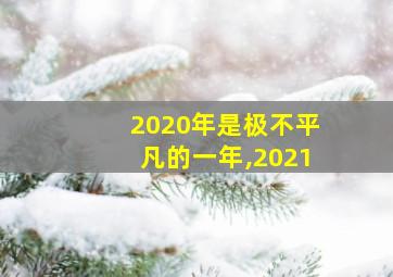 2020年是极不平凡的一年,2021