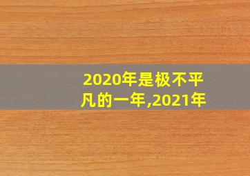 2020年是极不平凡的一年,2021年