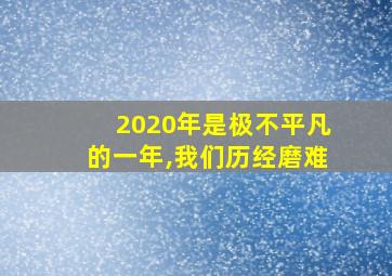 2020年是极不平凡的一年,我们历经磨难