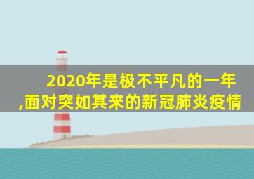 2020年是极不平凡的一年,面对突如其来的新冠肺炎疫情