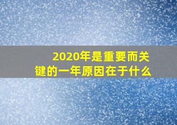 2020年是重要而关键的一年原因在于什么