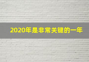 2020年是非常关键的一年