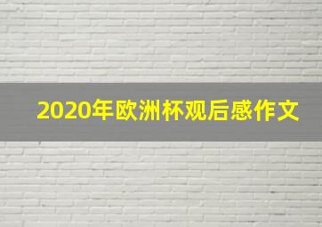 2020年欧洲杯观后感作文