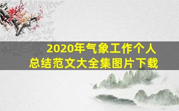 2020年气象工作个人总结范文大全集图片下载