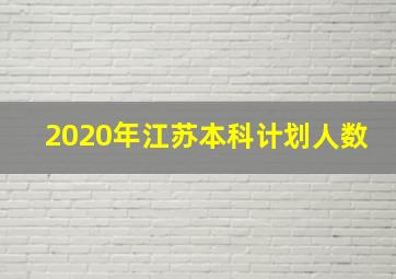 2020年江苏本科计划人数