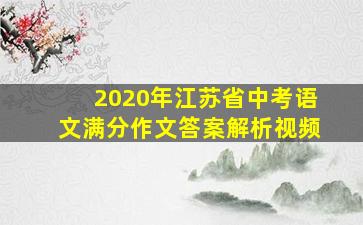 2020年江苏省中考语文满分作文答案解析视频