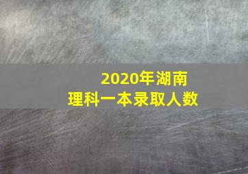 2020年湖南理科一本录取人数