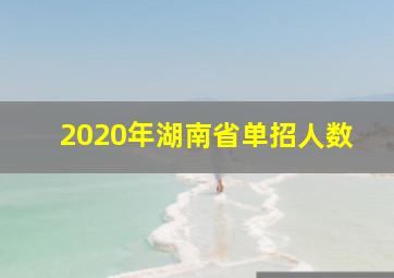 2020年湖南省单招人数