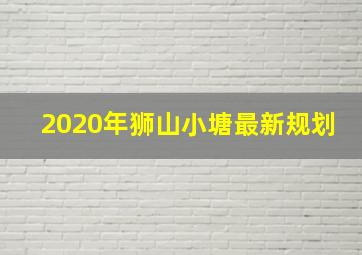 2020年狮山小塘最新规划