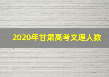 2020年甘肃高考文理人数