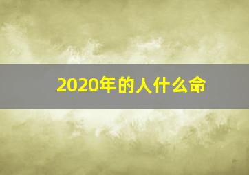 2020年的人什么命