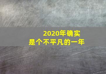 2020年确实是个不平凡的一年