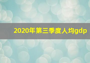 2020年第三季度人均gdp