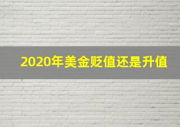 2020年美金贬值还是升值