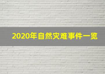 2020年自然灾难事件一览