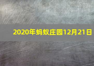 2020年蚂蚁庄园12月21日