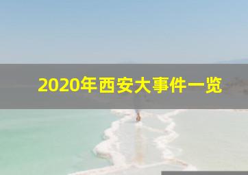 2020年西安大事件一览