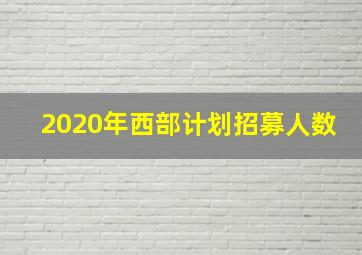 2020年西部计划招募人数