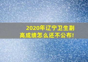 2020年辽宁卫生副高成绩怎么还不公布!