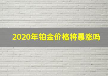 2020年铂金价格将暴涨吗