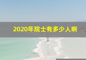 2020年院士有多少人啊