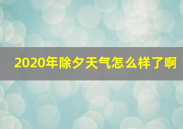 2020年除夕天气怎么样了啊