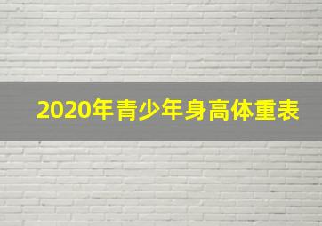 2020年青少年身高体重表