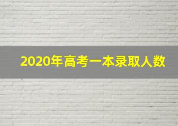 2020年高考一本录取人数